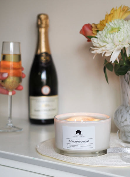 Congratulations personalised XXL candle - Moonshine Candle Co.