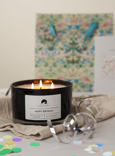 Happy Birthday personalised XXL candle - Moonshine Candle Co.