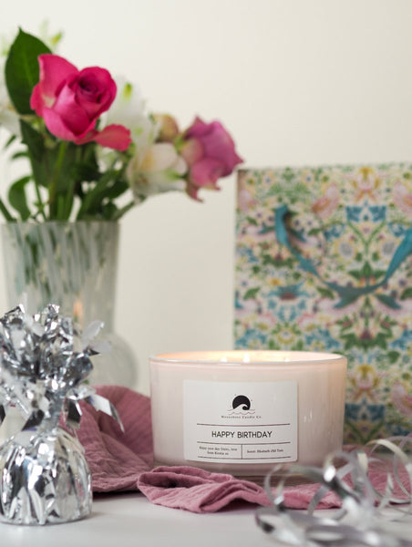 Happy Birthday personalised XXL candle - Moonshine Candle Co.