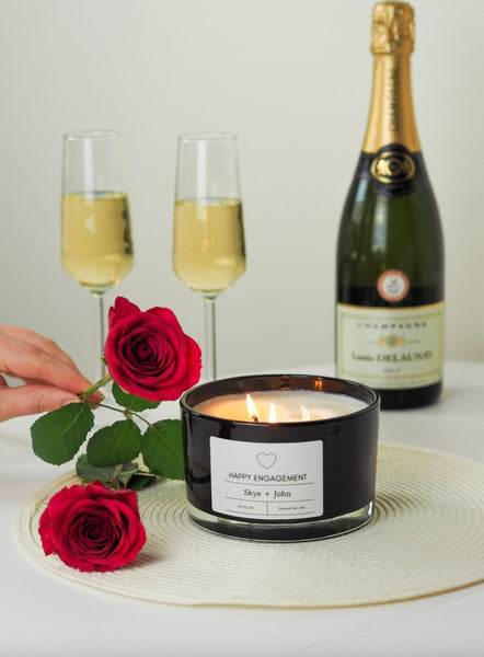 Happy Engagement personalised XXL candle - Moonshine Candle Co.