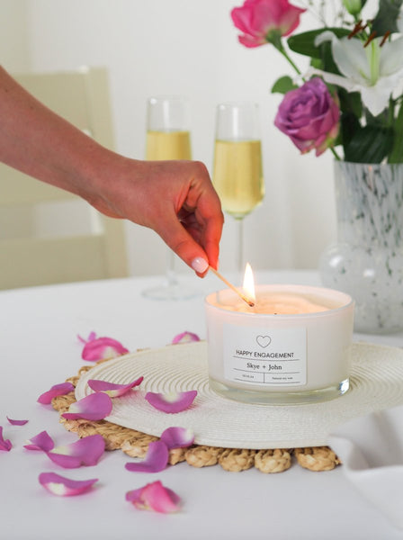 Happy Engagement personalised XXL candle - Moonshine Candle Co.