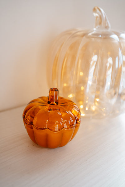 Amber Glass Pumpkin Candle