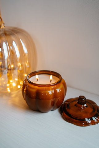 Large 3 Wick Pumpkin Candle