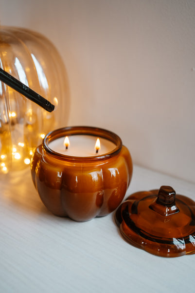 Large 3 Wick Pumpkin Candle
