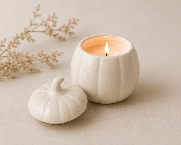 Ceramic Pumpkin Soy Candle