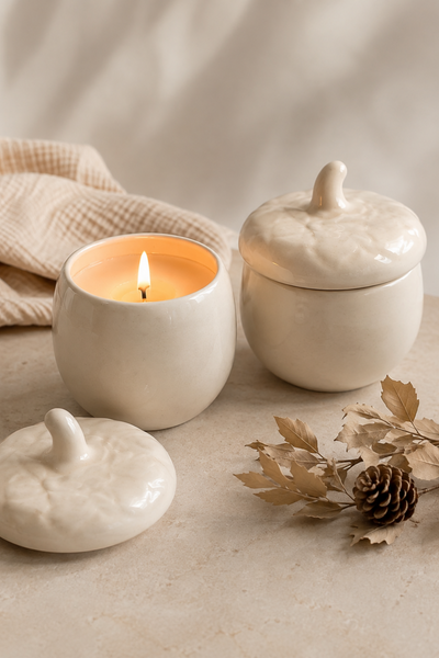 Ceramic Acorn Soy Candle
