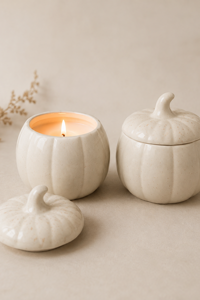 Ceramic Pumpkin Soy Candle