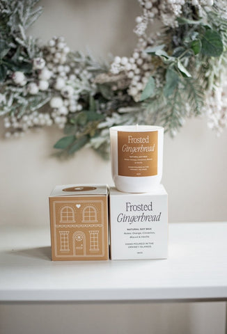 Frosted Gingerbread Candle - Moonshine Candle Co.