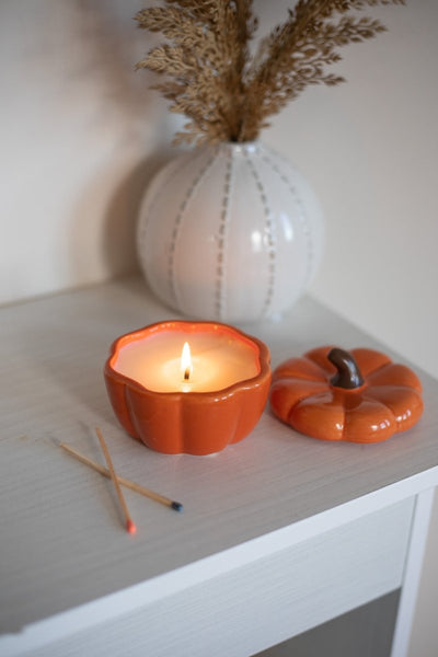 25TH SEPT PREORDER - Ceramic Pumpkin Candle - Moonshine Candle Co.