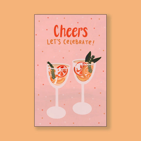 Cheers let's celebrate | Greetings Card - Moonshine Candle Co.