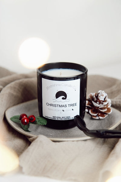 Christmas Tree Soy Candle - handpoured in Orkney - Moonshine Candle Co.
