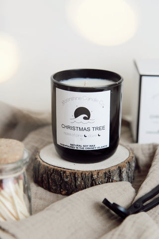 Christmas Tree Soy Candle - handpoured in Orkney - Moonshine Candle Co.