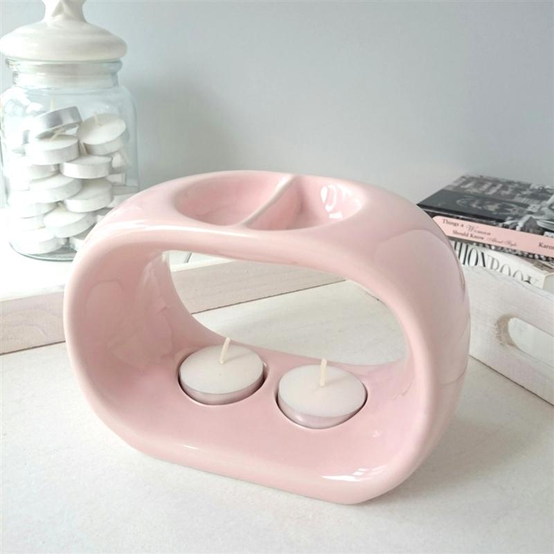 Duo ceramic wax melter - pink - Moonshine Candle Co.