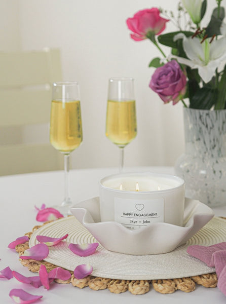 Happy Engagement personalised XXL candle - Moonshine Candle Co.