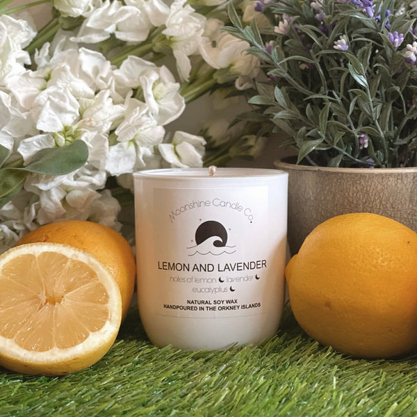 Lemon and Lavender Luxury Soy Candle - Moonshine Candle Co.