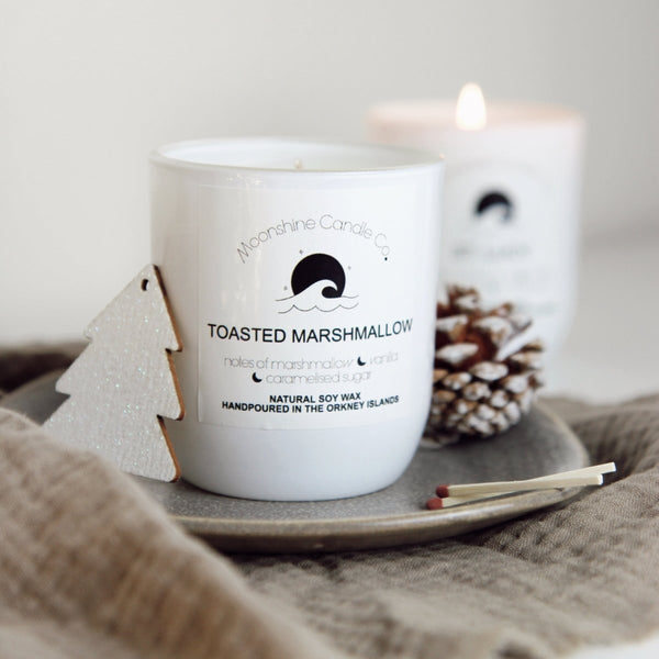 Toasted Marshmallow Soy Candle - handpoured in Orkney - Moonshine Candle Co.